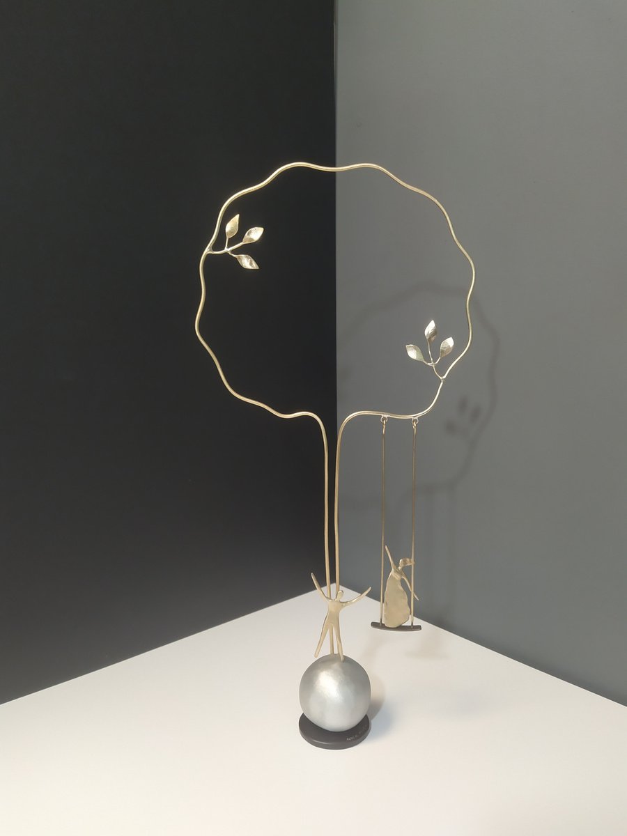 Impressionistic Portrait Bronze Sculpture By Anna Andreadi, 7 X 15, Always By Your Side, Original Artwork