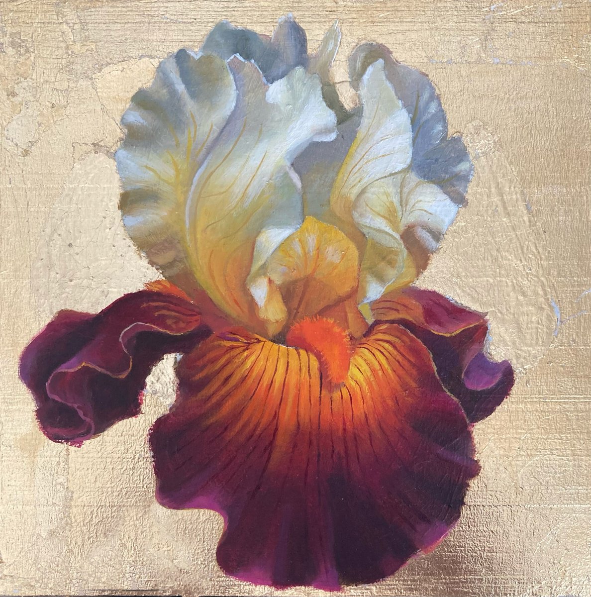 Photorealistic Botanical Oil Painting By Tatyana Holodnova, 6 X 6", Silent Fire, Original Artwork