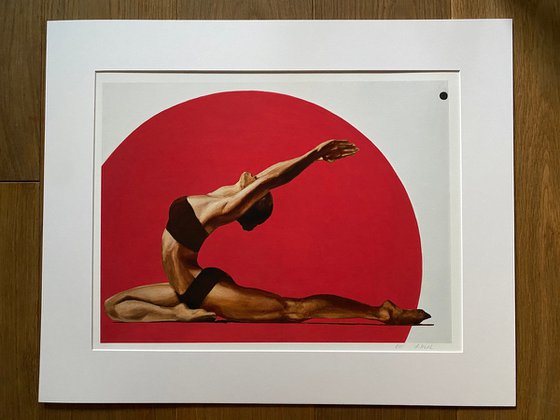 Limited edition 1/10 Golden yoga on red