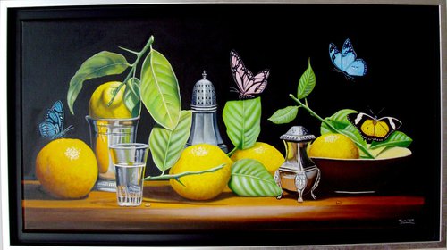 Lemons with butterflies by Jean-Pierre Walter