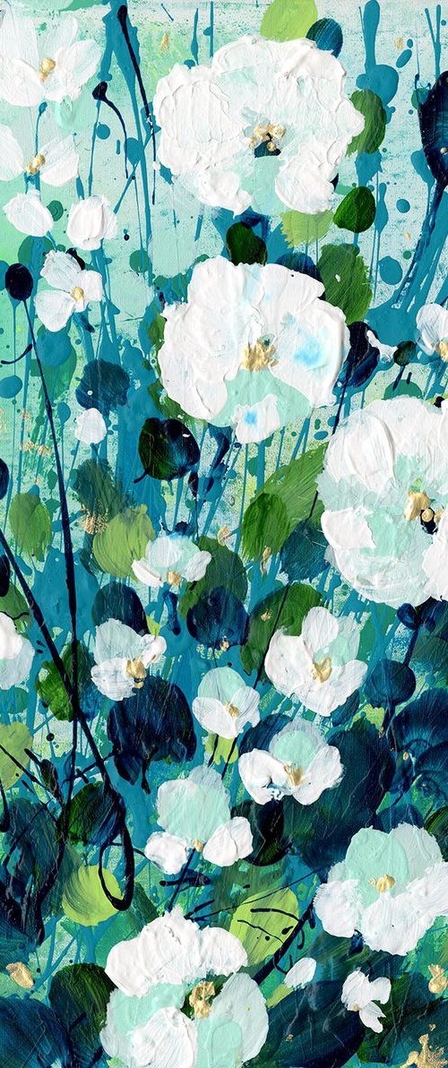 Sweet Wonder 6 -  Abstract Meadow Flower Painting  by Kathy Morton Stanion by Kathy Morton Stanion