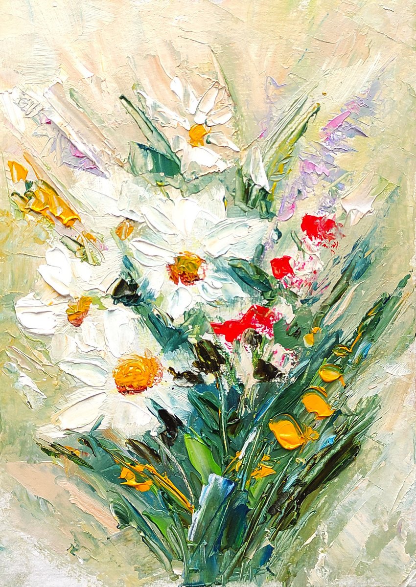 Bouquet Of Field Daisies by Yulia Berseneva