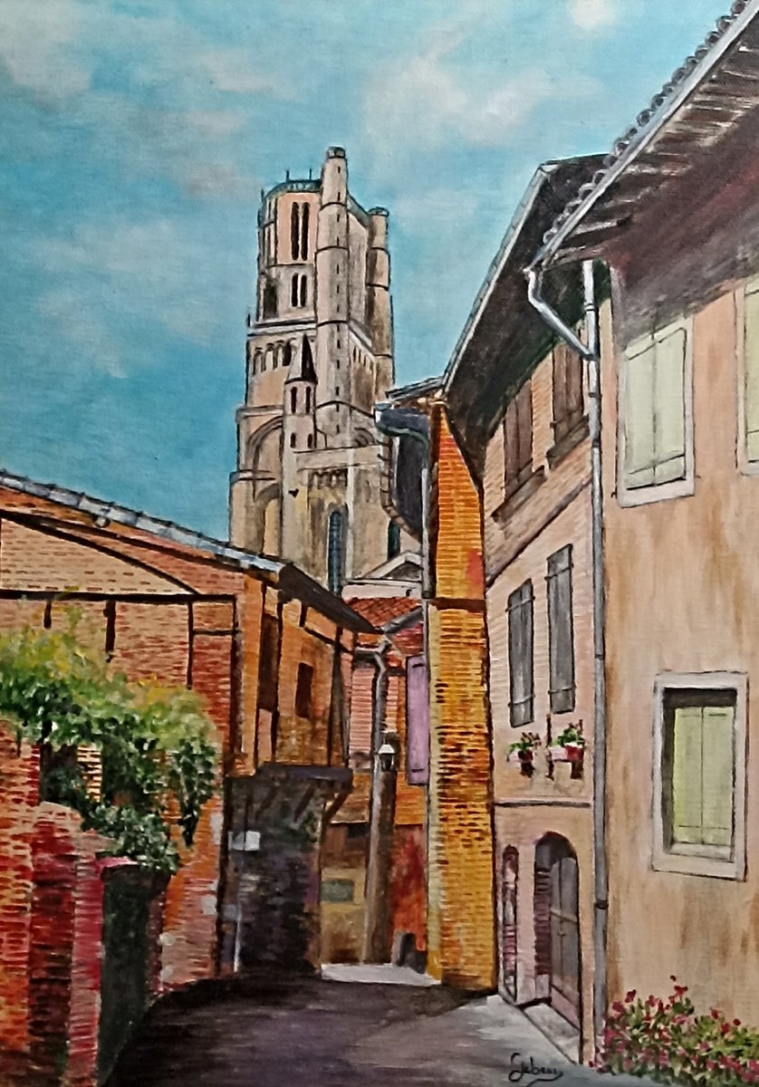 Impressionistic Cityscapes Oil Painting By Isabelle Lucas, 15 X 18, In The Street, Original Artwork