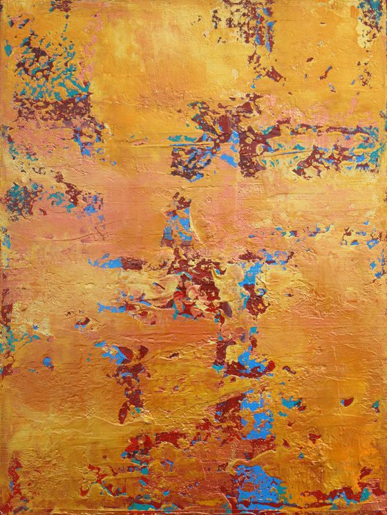 Gold Copper Blue Abstract Concept II