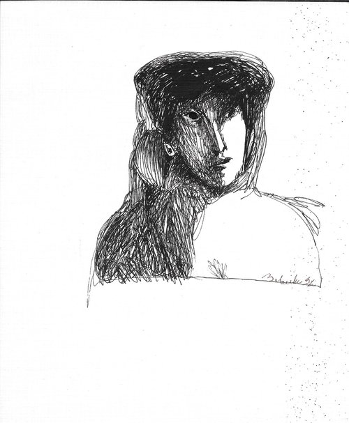 Surrealist Portrait, 20x17 cm by Frederic Belaubre