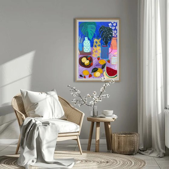 Bold Pastel Still Life
