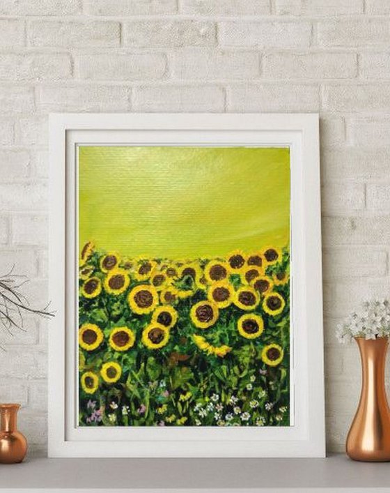 Sunflowers Miniature, Inspired by Van Gogh