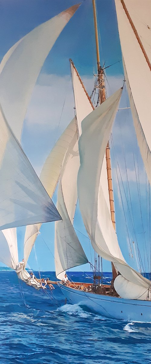 SUN-FILLED SAILS / A SCHOONER by Tatiana Rezvaya