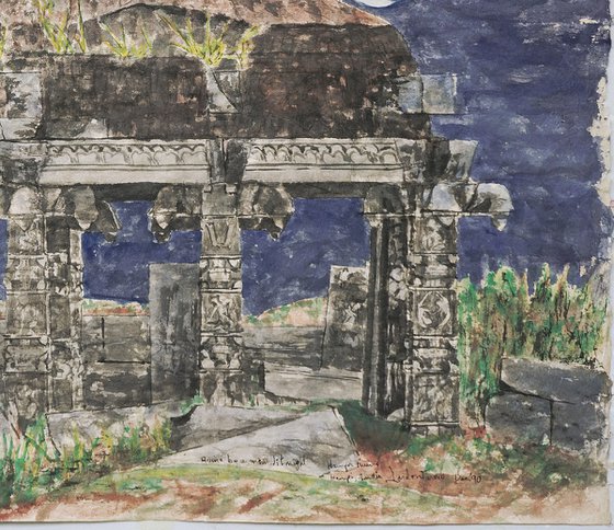 Ruins by moonlight, Hampi