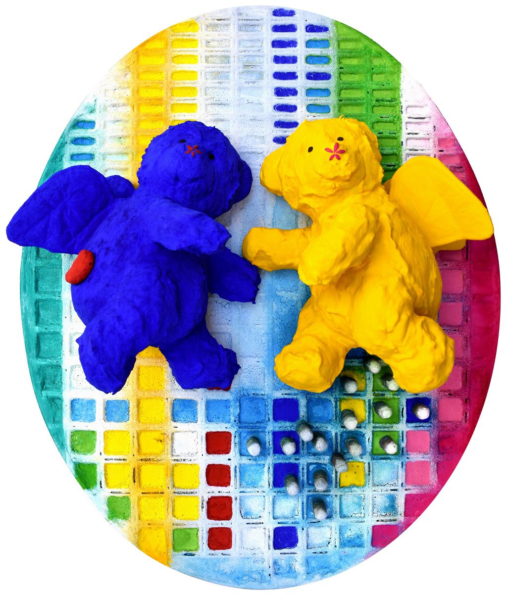 Urban And Pop Abstract Photograph By Milena Nicosia, 18 X 22", Teddy Bears N.3, Original Artwork