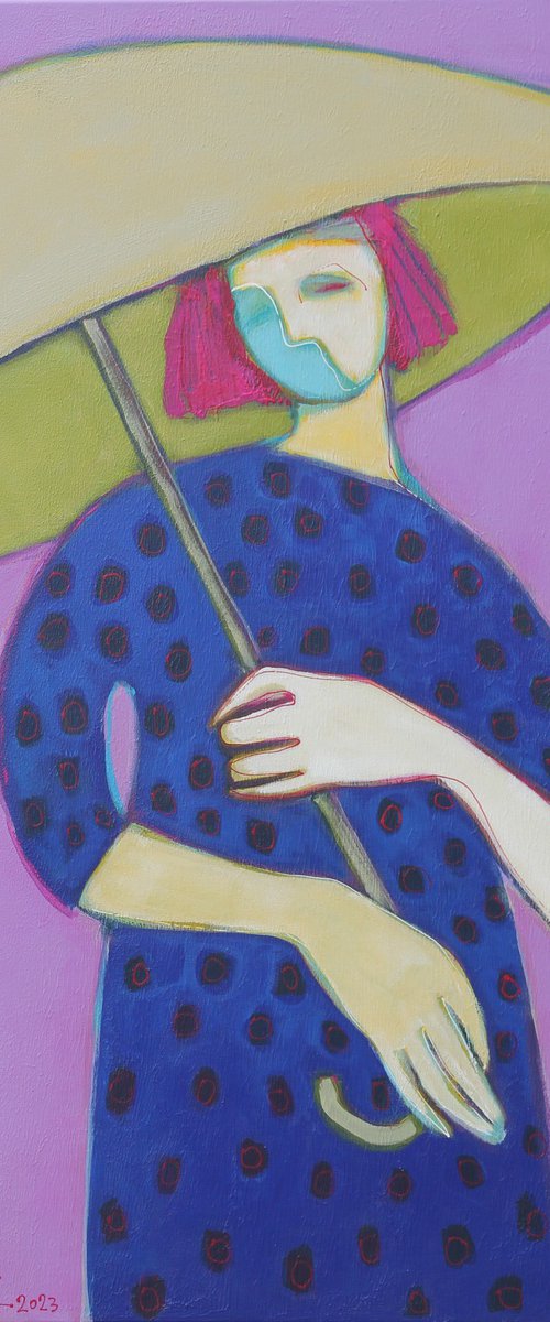 Lady with an umbrella. by Tatjana Auschew