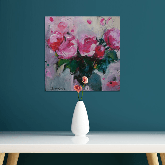 Peonies in a glass