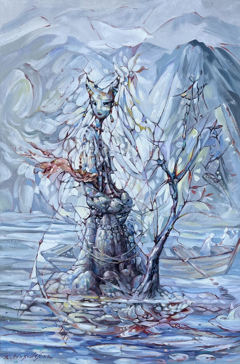 Expressive Oil Painting , Waiting By Samvel Atasunc, 24 X 35, Artwork For Sale On Artfinder
