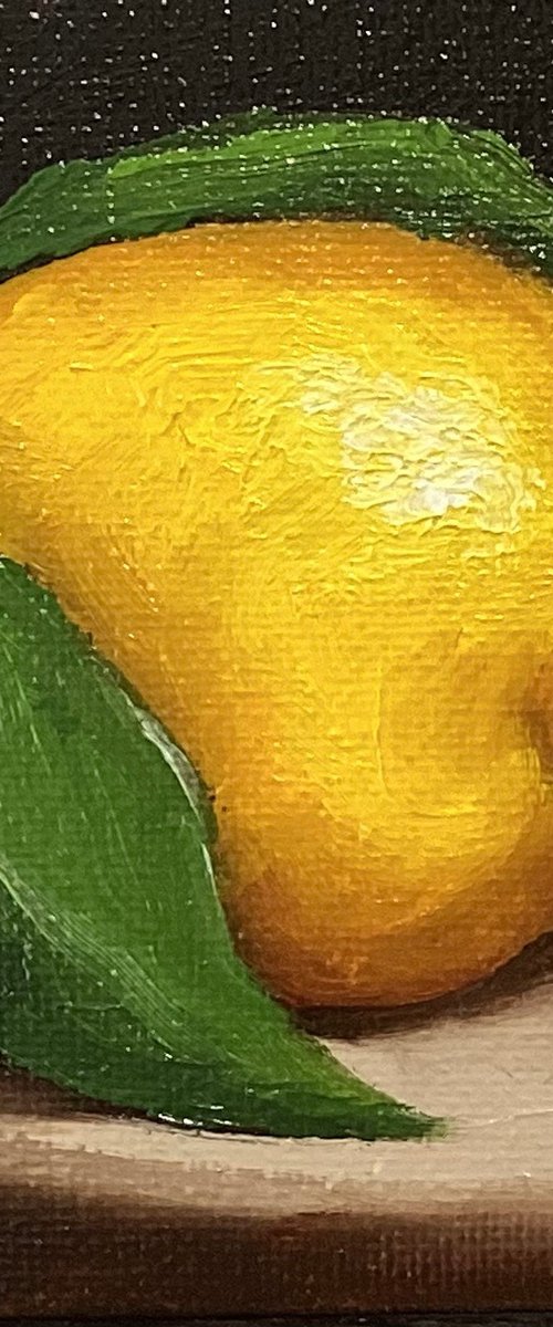 Little leafy lemon still life by Jane Palmer Art