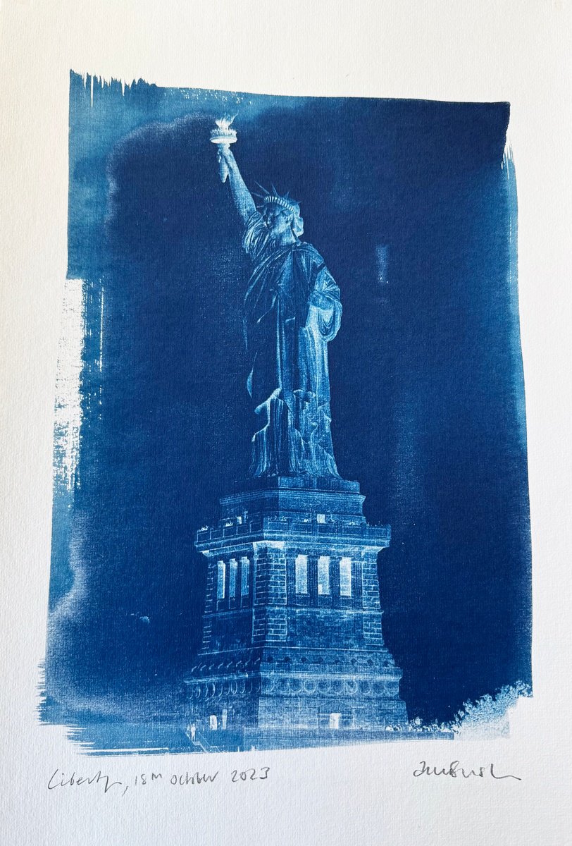 Photorealistic Cityscapes Photograph By Anna Bush, 13 X 17, Liberty Ll, New York, Original Artwork