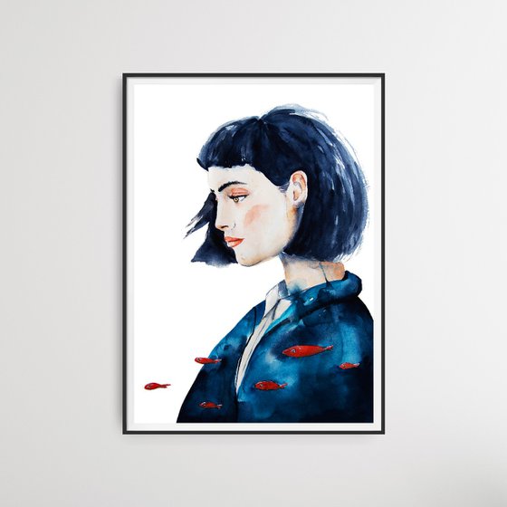 Girl with fishes