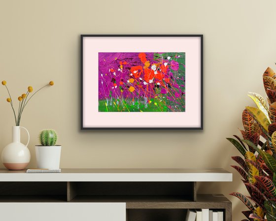 Abstract painting Sakura blossom in Japan