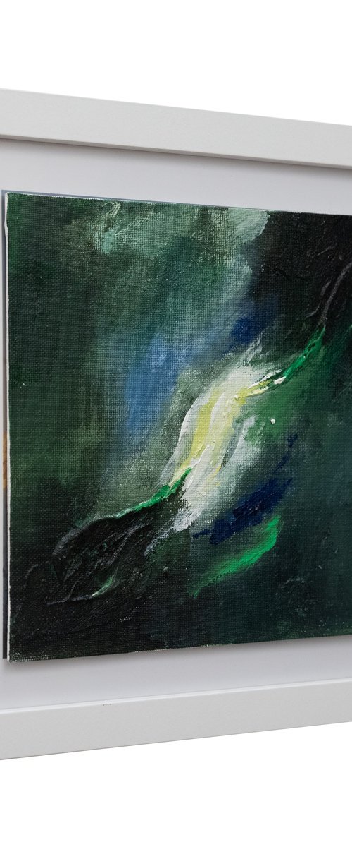 Dark Green Abstract Expressive by VICTO