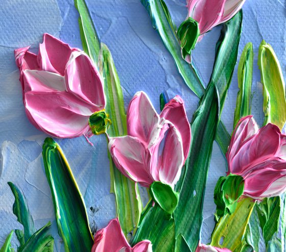 Tulips Garden - Impasto Flowers