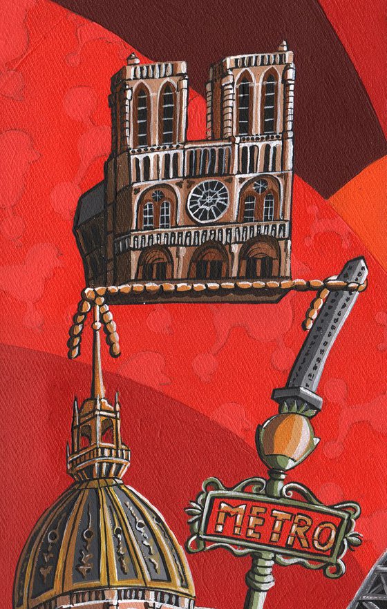 Paris Landmarks (Red)