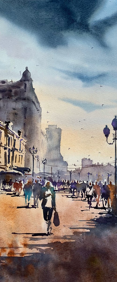 Old Arbat street by Evgenia Panova