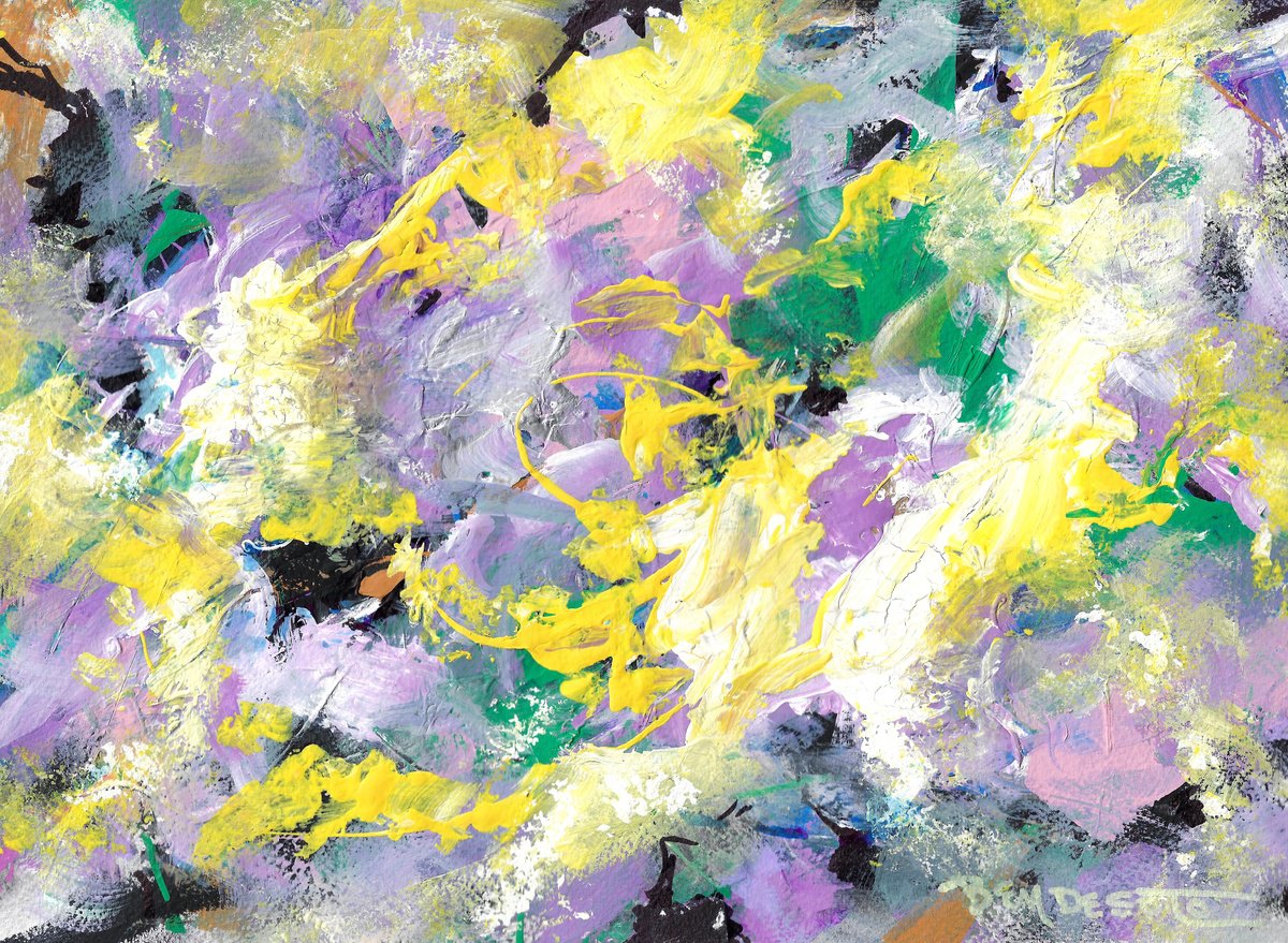 Abstract Acrylic Painting By Ben De Soto, 12 X 9, Abstract De Soto #2, Original Artwork