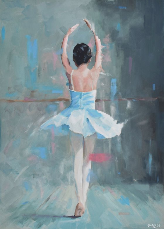 Allongé - Ballerina art - Framed Oil On Board - 74cm x 54cm