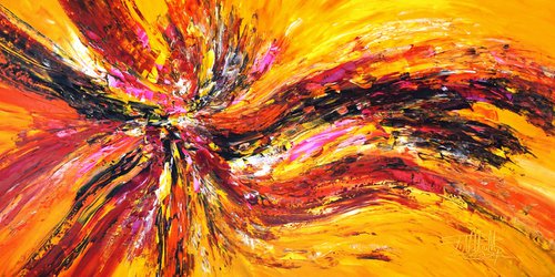Yellow Red Abstraction E 4 by Peter Nottrott