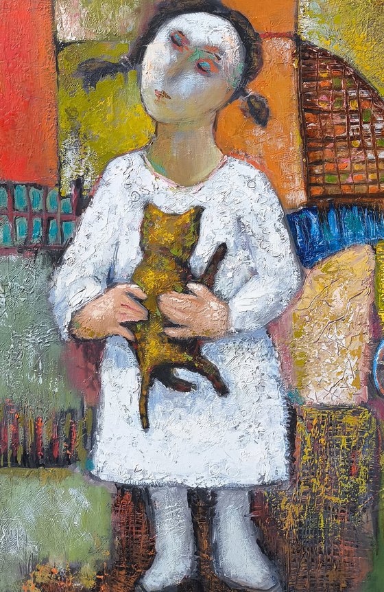 The Girl and Her Cat