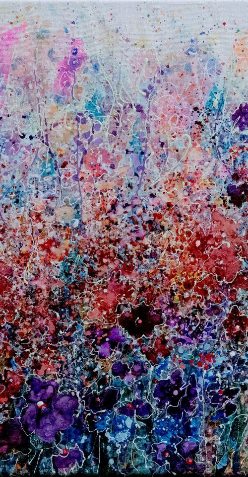 Mid July Meadow Flowers - Original Painting   by Olena Art by Lena Owens at OLena Art