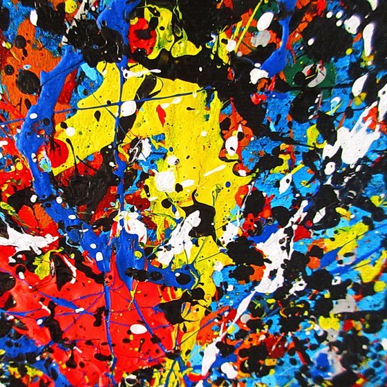 VIVID WITH BLACK,  POLLOCK MODE, framed