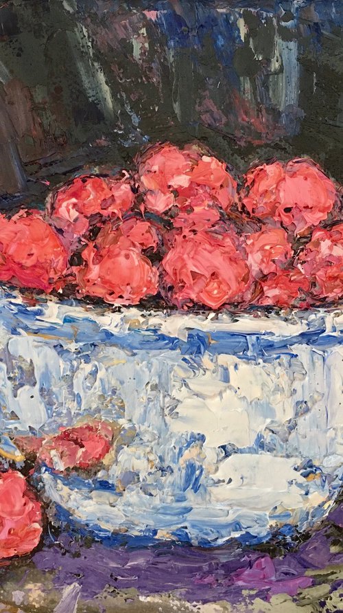 Still life with raspberries by Vilma Gataveckienė