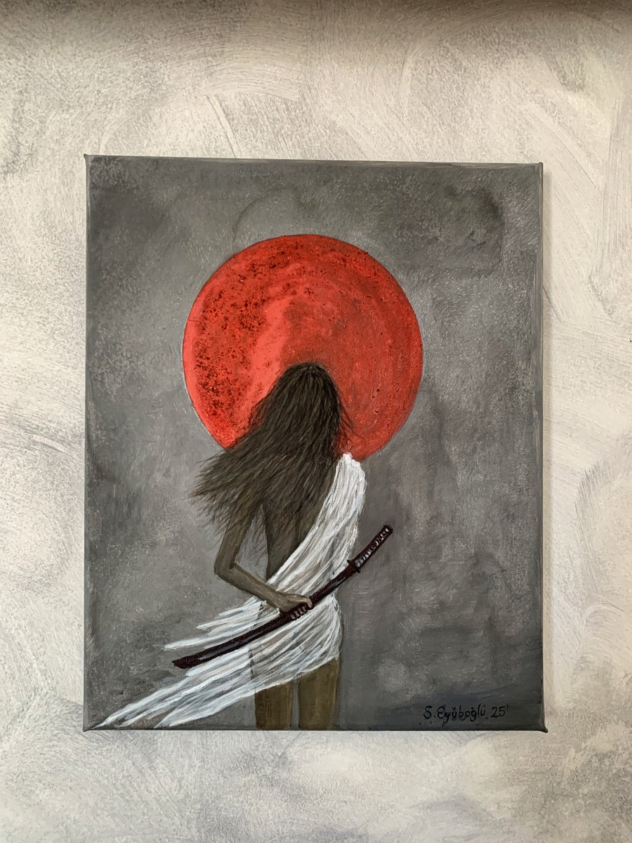 Abstract Acrylic Painting By Seda Eyuboglu, 24 X 31", Red Dot, Original Artwork