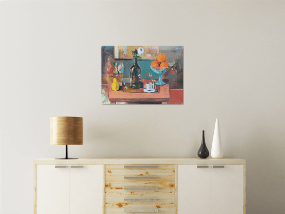 Pear, Cup and Oranges