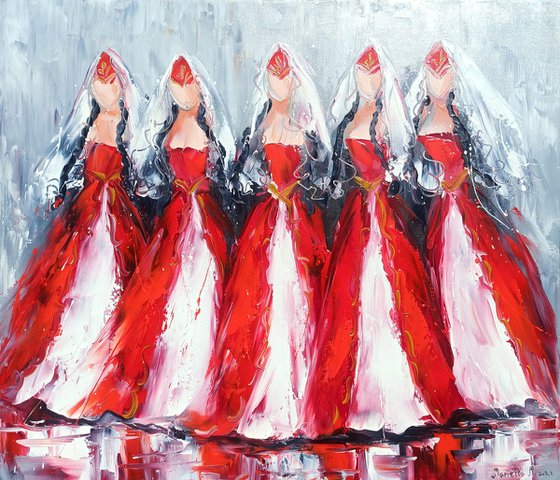 Dancers  in red