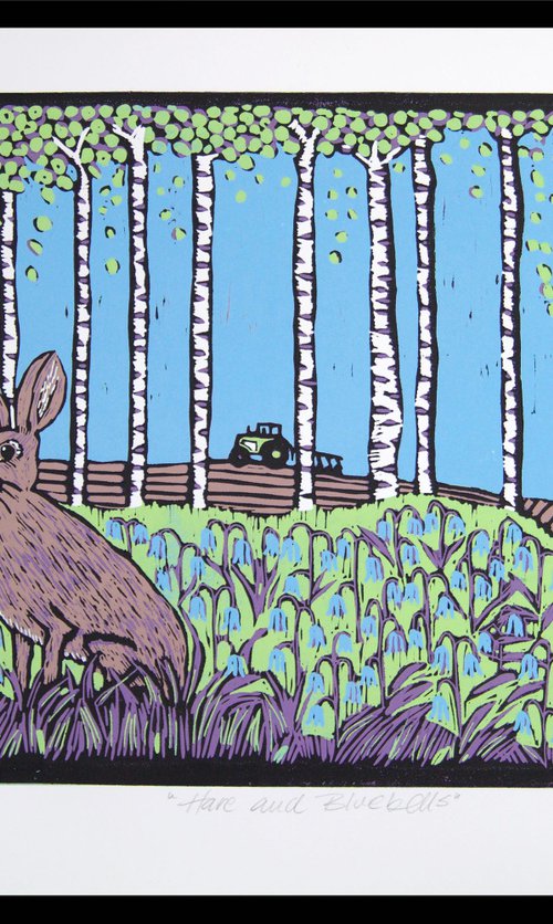 Hare and Bluebells by Mariann Johansen-Ellis