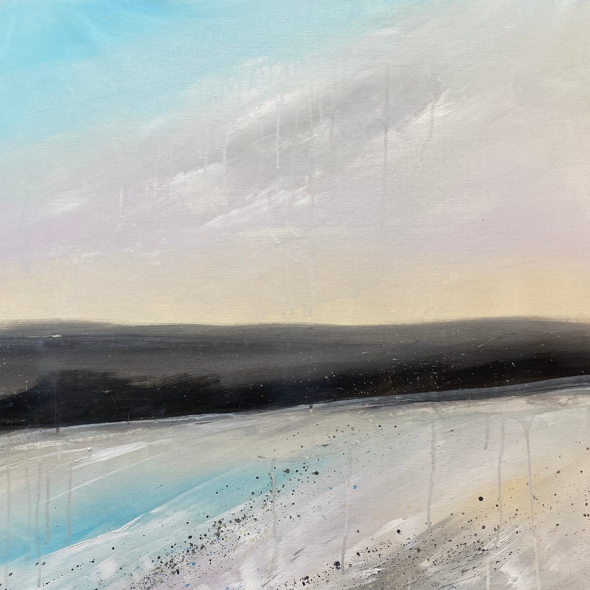 Impressionistic Landscape Acrylic Painting By Helen Mount, 24 X 24, Another Day, Original Artwork