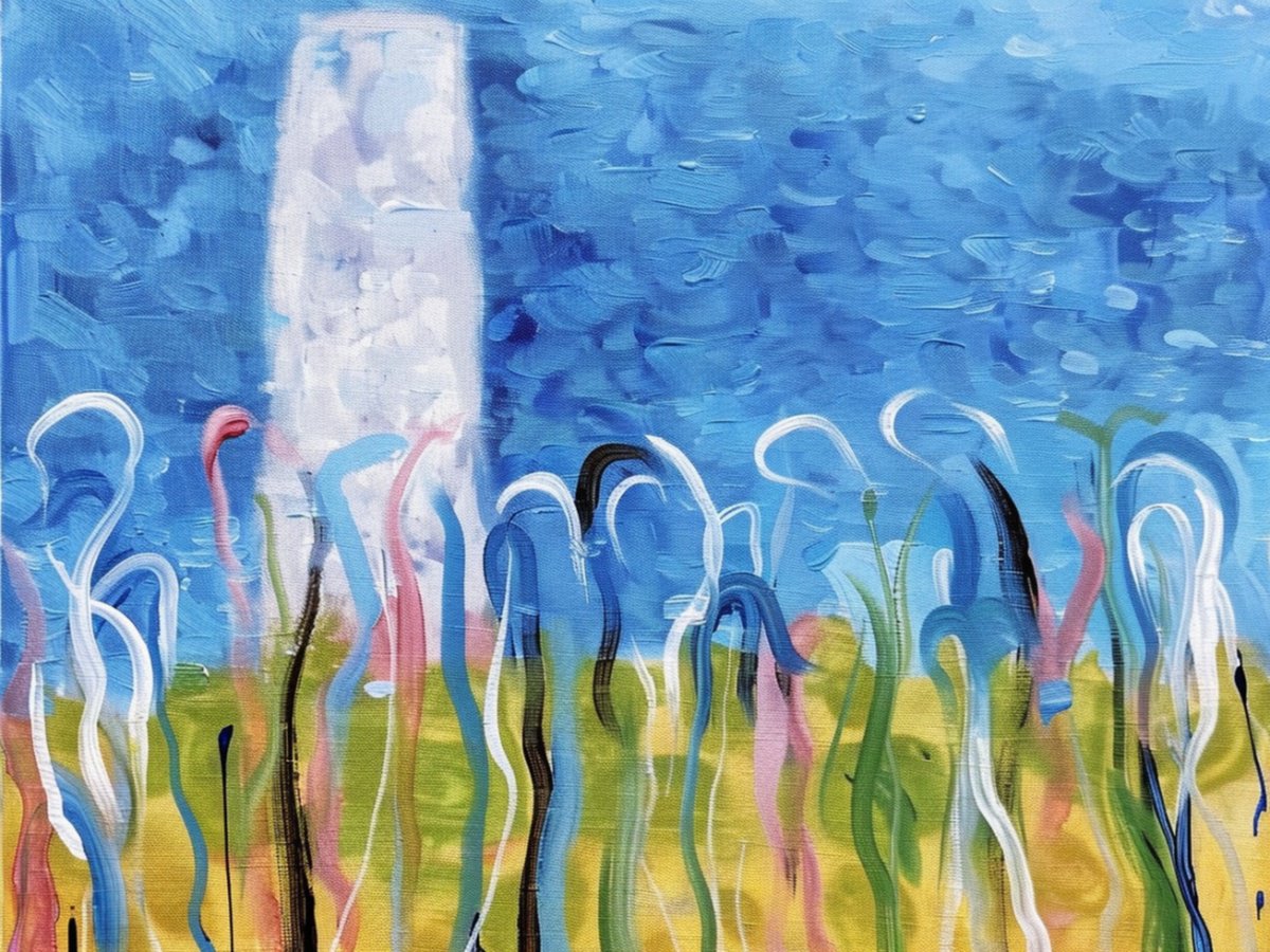 Impressionistic Landscape Print By Elena Avanesova, 31 X 24, Tower Of Light, Original Artwork