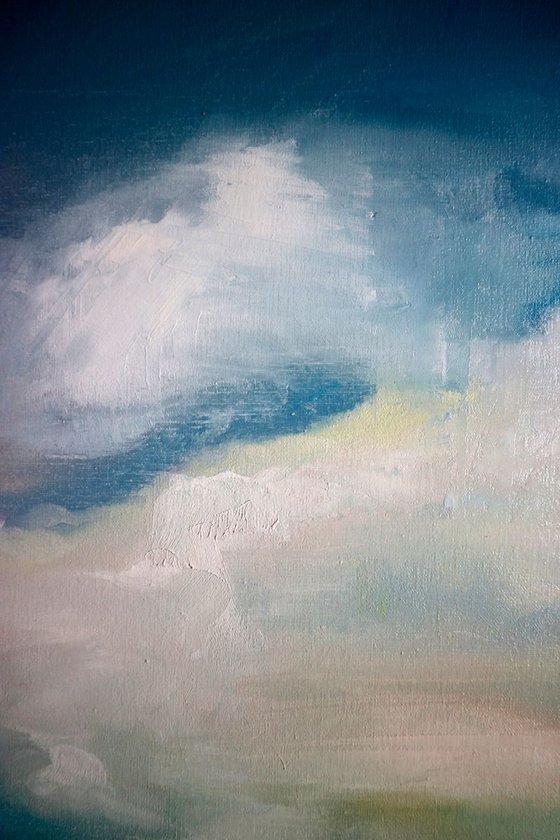 Clouds landscape painting on canvas Oil