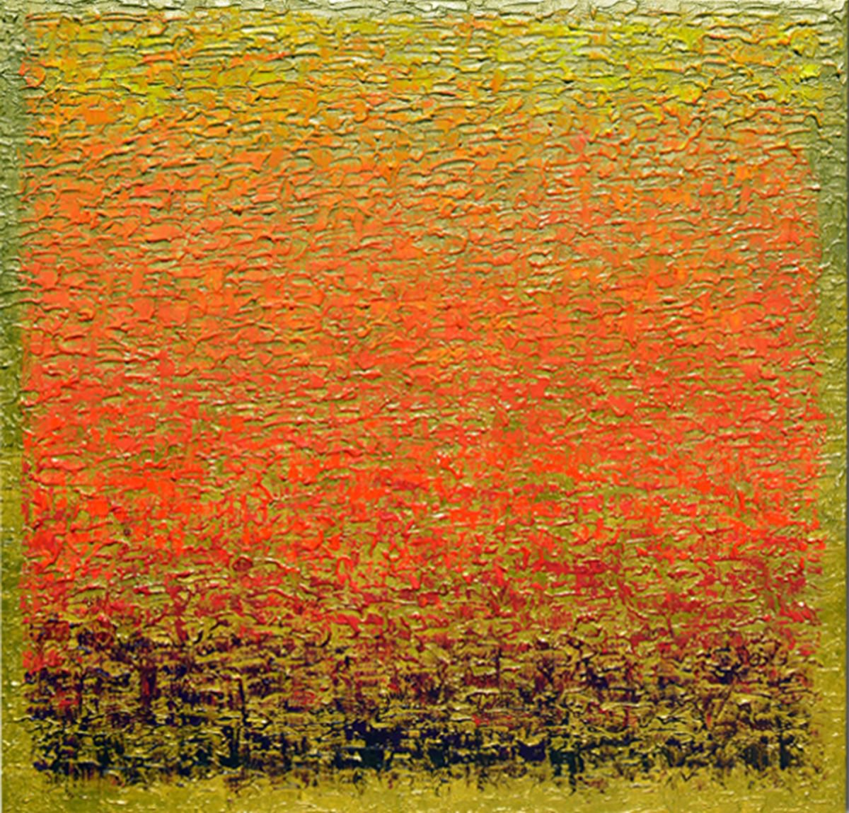 Abstract art - SEA OF GOLD - LARGE SQUARED ABSTRACT PAINTING by VANADA ABSTRACT ART