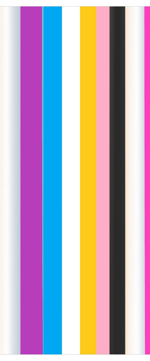 Abstraction multi-colored yellow pink gray blue stripes by Kseniya Kovalenko