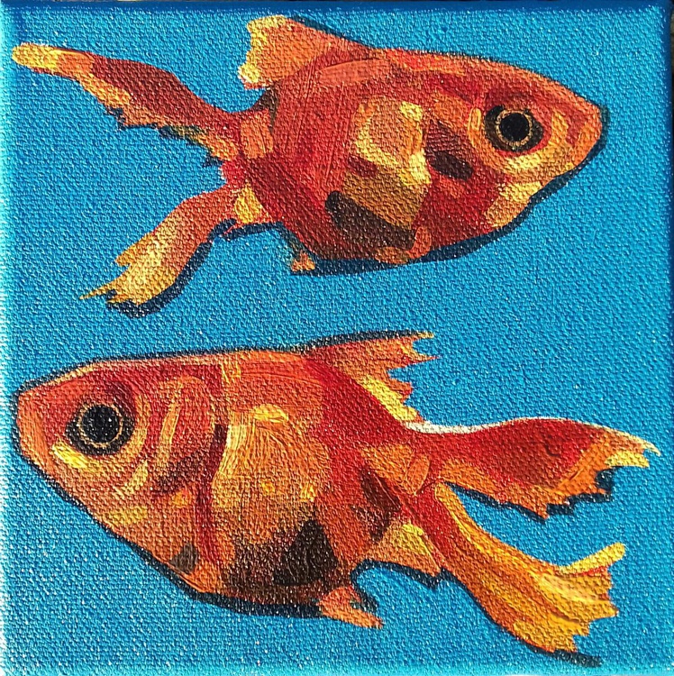 Goldfish Acrylic Painting By Matthew Stutely Artfinder