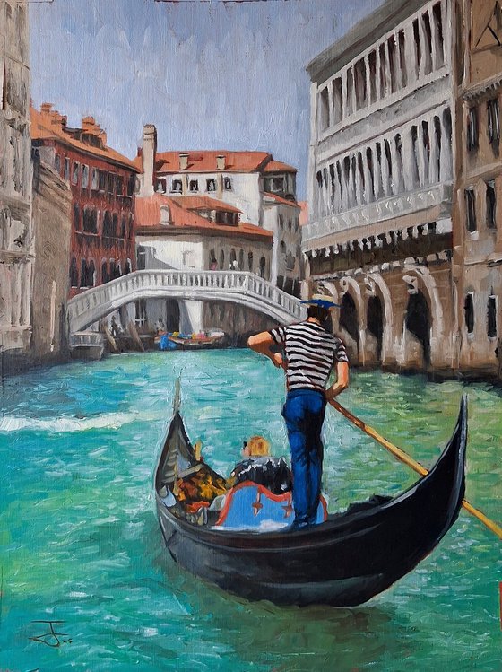 The Gondola ride through Venice