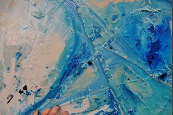 Aquarius 190cm x 100cm Blue Abstract Art