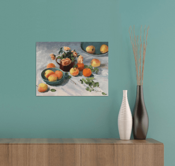 Still Life with Apple and Mandarin