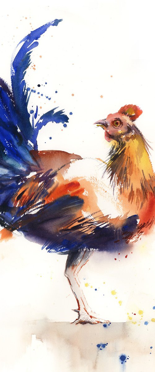 Blue Rooster by Sophie Rodionov