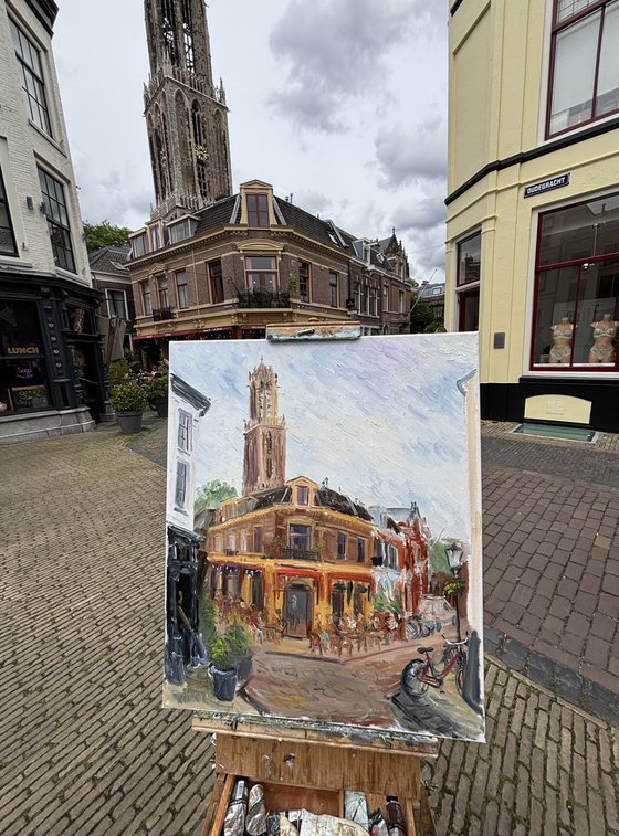 Dutch Street Cafe and Domtoren Utrecht