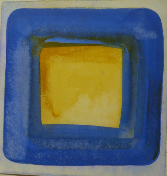 The Blue and Yellow Square, 18x18 cm