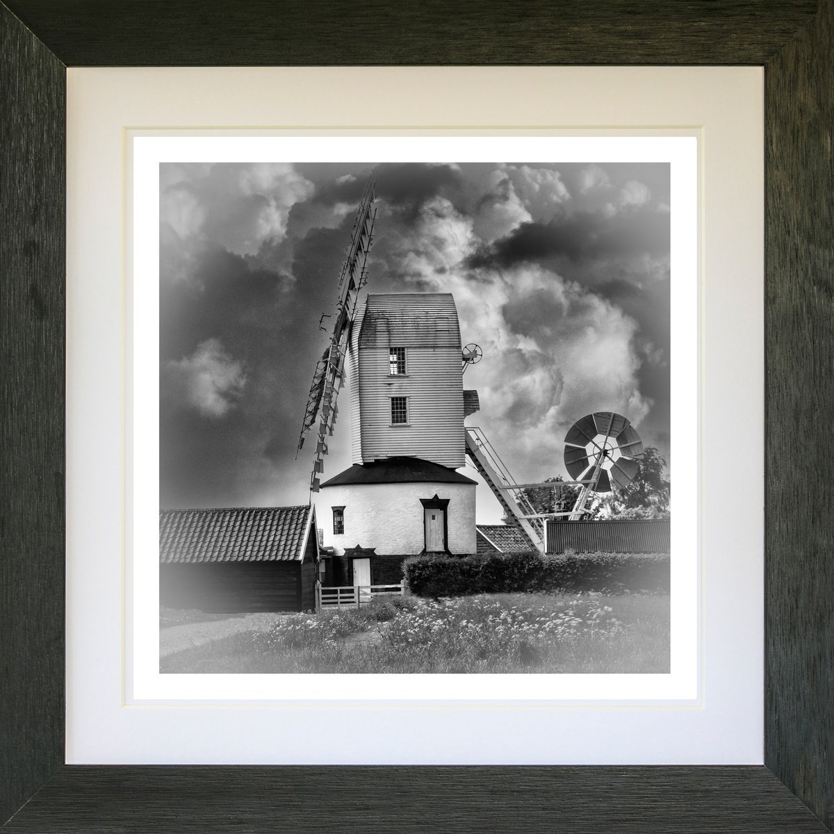 Saxtead Windmill B&W Framed by Michael McHugh