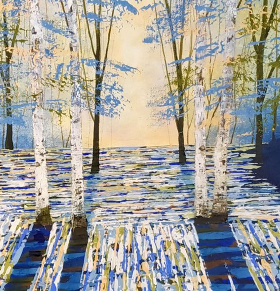 Gold and Blue Forest Light